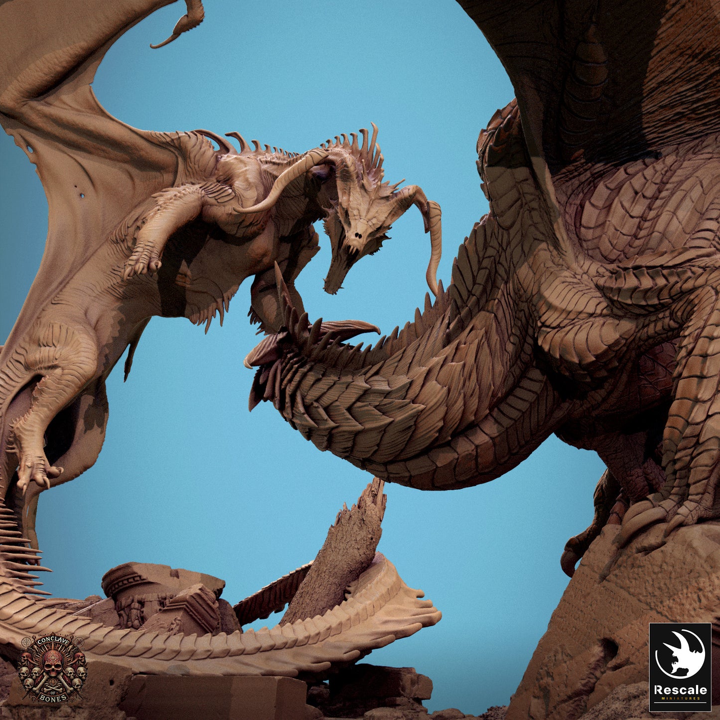 Black VS Silver Dragon Diorama