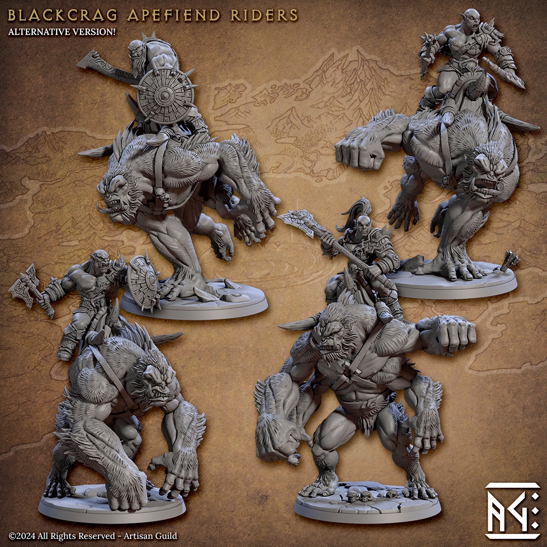 Blackcrag Apefiend Rider (4 Models) Kit I, Kit II & Wild