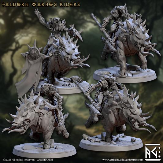 Faldorn Warhogs Riders (4 Models) Kit 1 & Kit 2