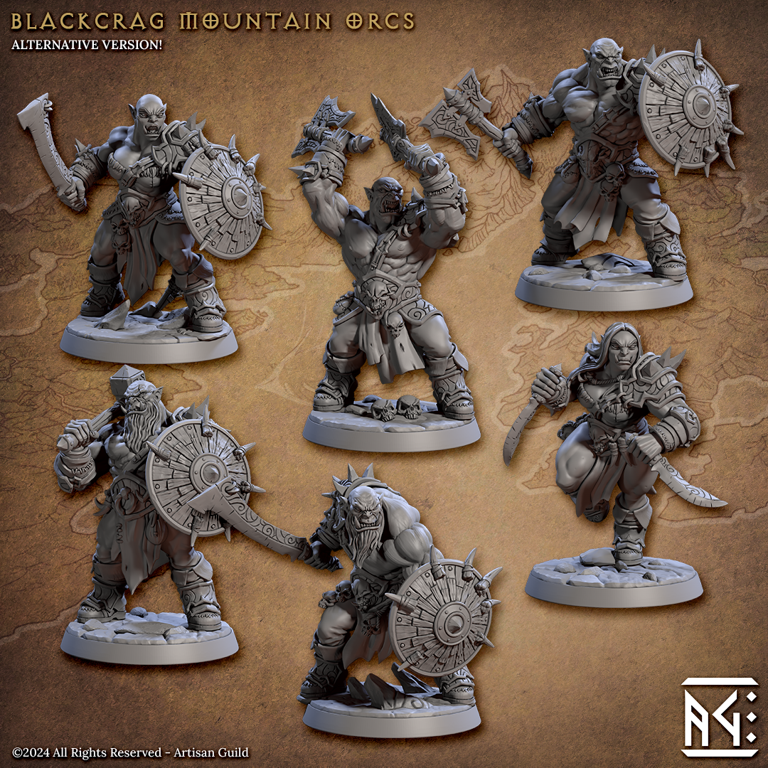 Blackcrag Mountain Orc (6 Models): Kit I & Kit II